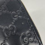 【6ic3244】グッチ 長財布 グッチシマ 409342 レザー ブラック ゴールド金具【中古】レディース