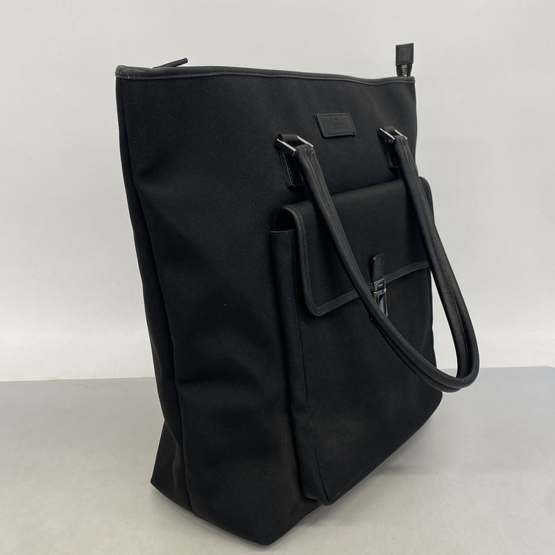 【6ic3246】グッチ トートバッグ 108832 キャンバス ブラック シルバー金具【中古】レディース