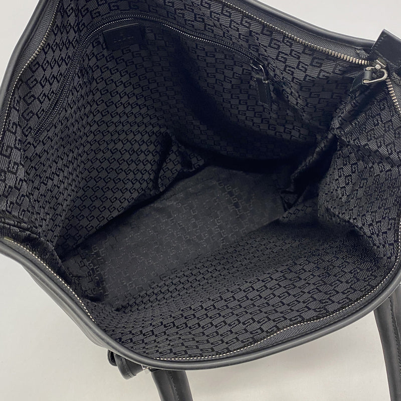 【6ic3246】グッチ トートバッグ 108832 キャンバス ブラック シルバー金具【中古】レディース