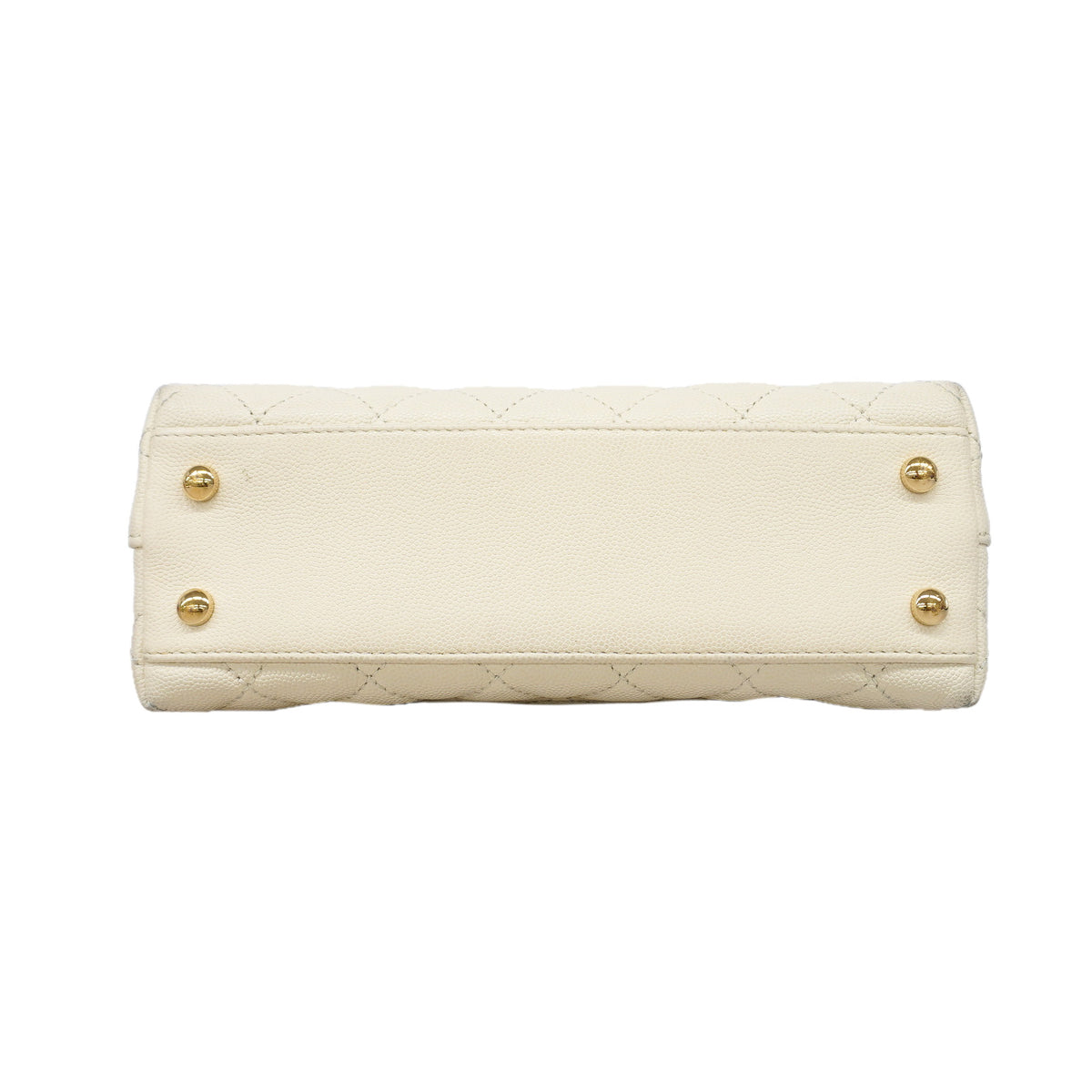 【6ic3249】シャネル ハンドバッグ ココハンドル キャビアスキン ホワイト シャンパンゴールド金具 2wayバッグ【中古】レディース