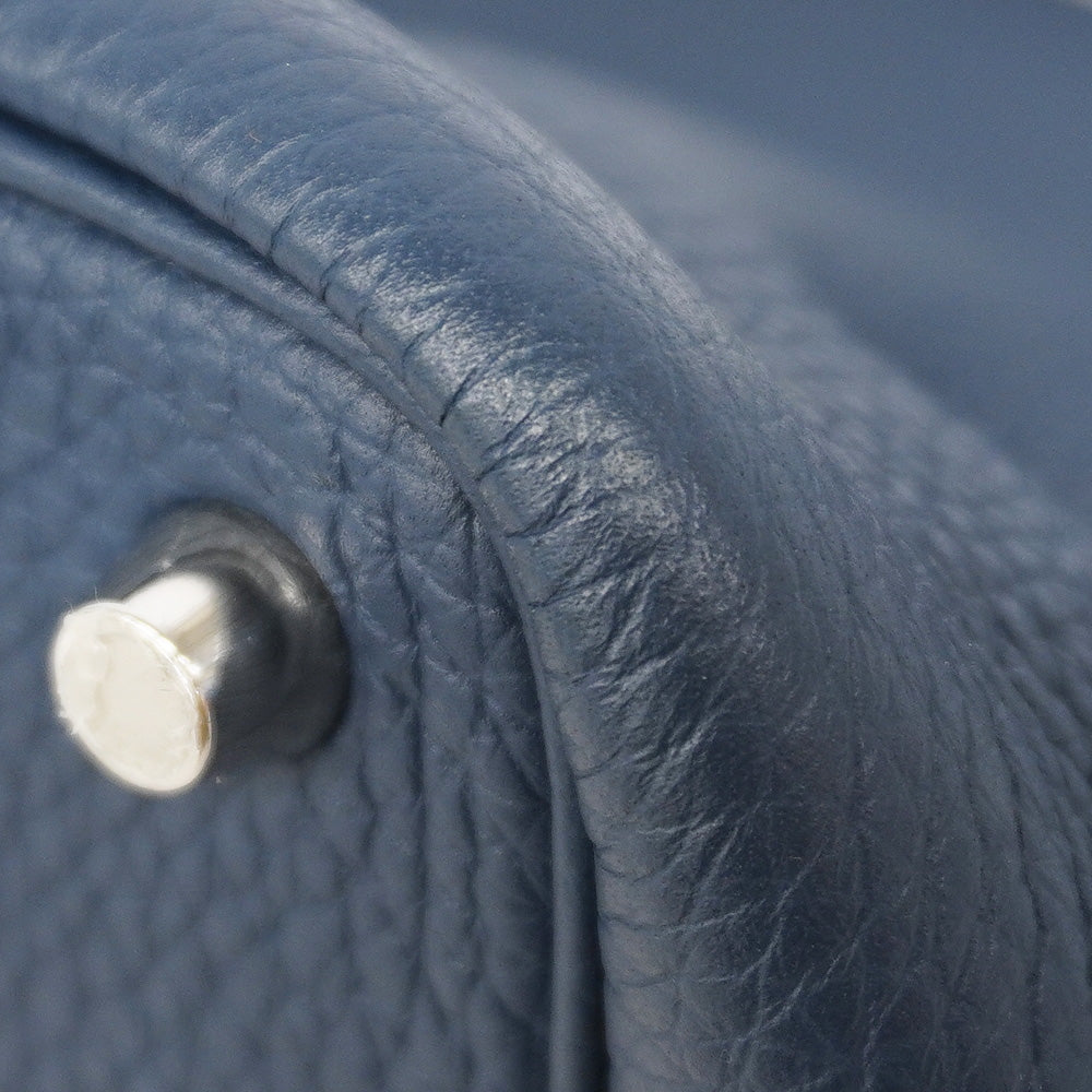【6ic3269】エルメス ハンドバッグ ピコタンロックPM トリヨンクレマンス ブルードプリュス シルバー金具 U刻印【中古】レディース
