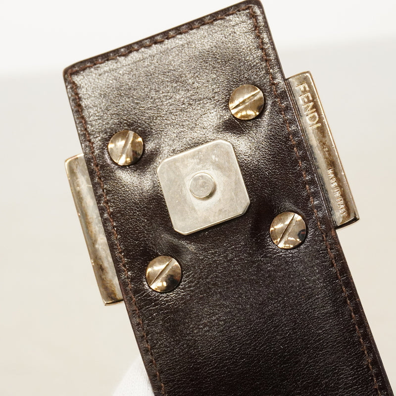 【6ic3276】フェンディ ショルダーバッグ ズッカ ナイロンキャンバス ブラウン シルバー金具【中古】レディース