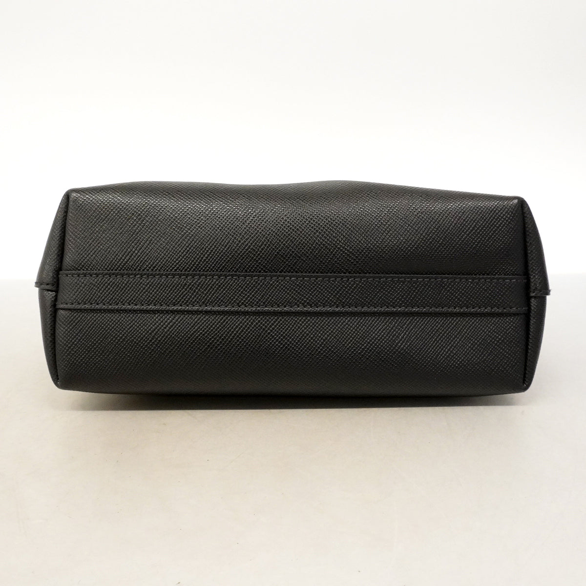 【6ic3277】プラダ トートバッグ サフィアーノ レザー ブラック シルバー金具【中古】レディース