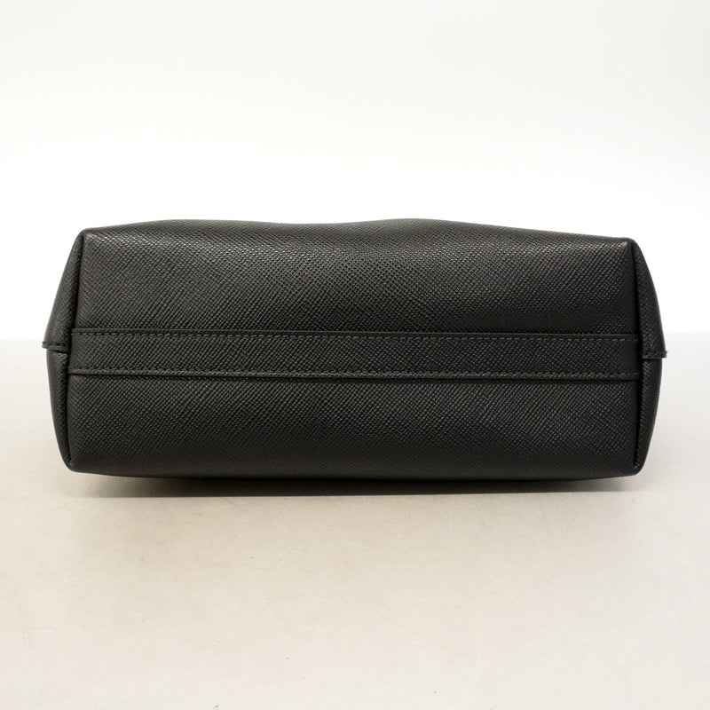 【6ic3277】プラダ トートバッグ サフィアーノ レザー ブラック シルバー金具【中古】レディース