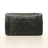 【6ic3281】シャネル ショルダーバッグ ダイアナ チェーンショルダー ラムスキン ブラック ゴールド金具【中古】レディース