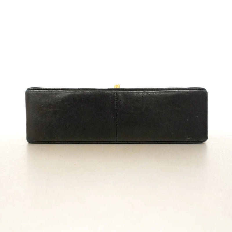 【6ic3281】シャネル ショルダーバッグ ダイアナ チェーンショルダー ラムスキン ブラック ゴールド金具【中古】レディース