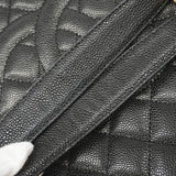 【6ic3286】シャネル チェーントート マトラッセ キャビアスキン ブラック ゴールド金具【中古】レディース