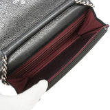 【6ic3289】シャネル ショルダーウォレット マトラッセ キャビアスキン ブラック シルバー金具【中古】レディース
