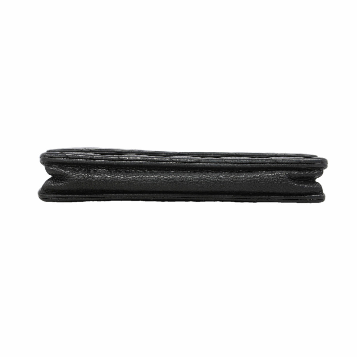 【6ic3289】シャネル ショルダーウォレット マトラッセ キャビアスキン ブラック シルバー金具【中古】レディース