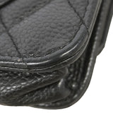 【6ic3289】シャネル ショルダーウォレット マトラッセ キャビアスキン ブラック シルバー金具【中古】レディース