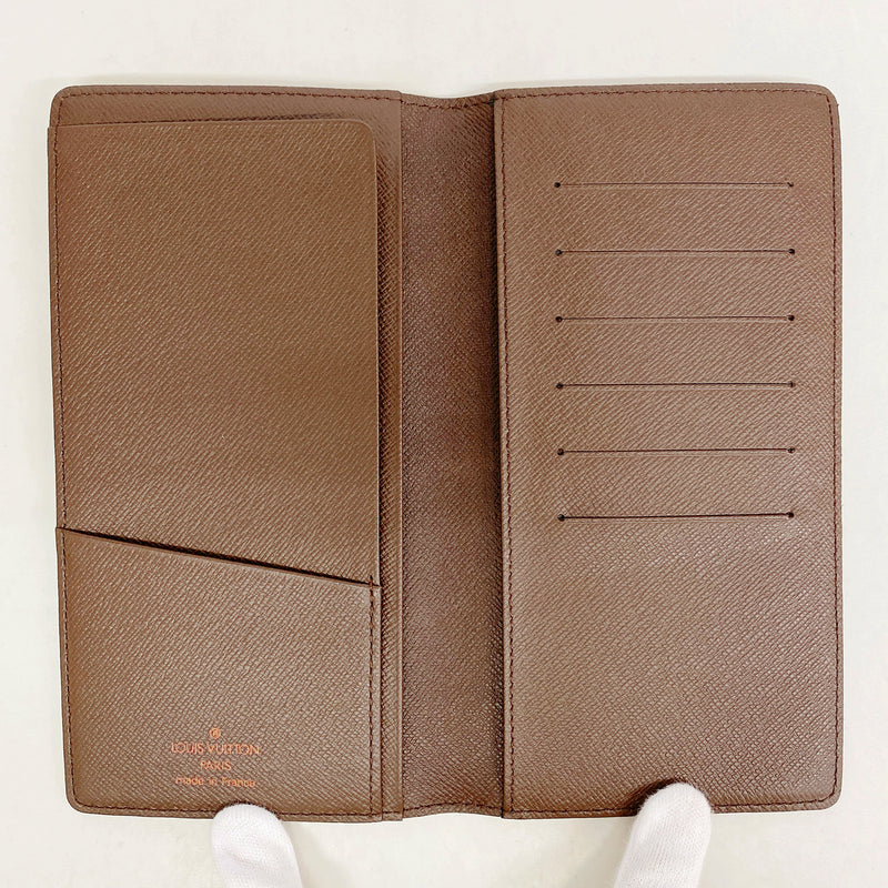 【6ic3299】ルイヴィトン 長札入れ ダミエ ポルトバルールカルトクレディ N61823 エベヌ【中古】メンズ レディース ユニセックス