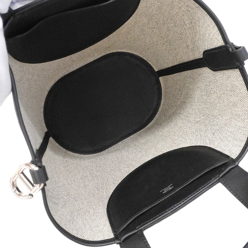 【6ic3309】エルメス ハンドバッグ インザループ23 トワルアッシュ ブラック シルバー金具 W刻印【中古】レディース