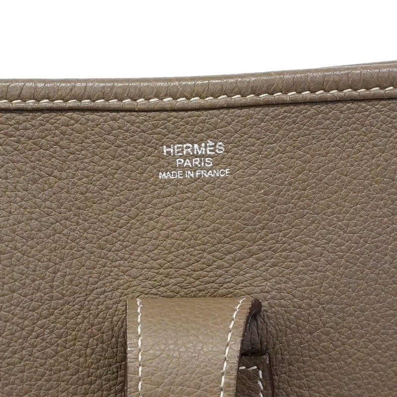 【6ic3311】エルメス ショルダーバッグ エヴリン3 GM トリヨンクレマンス エトゥープ シルバー金具 □L刻印【中古】レディース