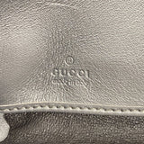 【6ic3326】グッチ 長財布 マイクログッチシマ 278566 レザー シルバー シャンパンゴールド金具【中古】レディース