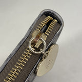 【6ic3326】グッチ 長財布 マイクログッチシマ 278566 レザー シルバー シャンパンゴールド金具【中古】レディース