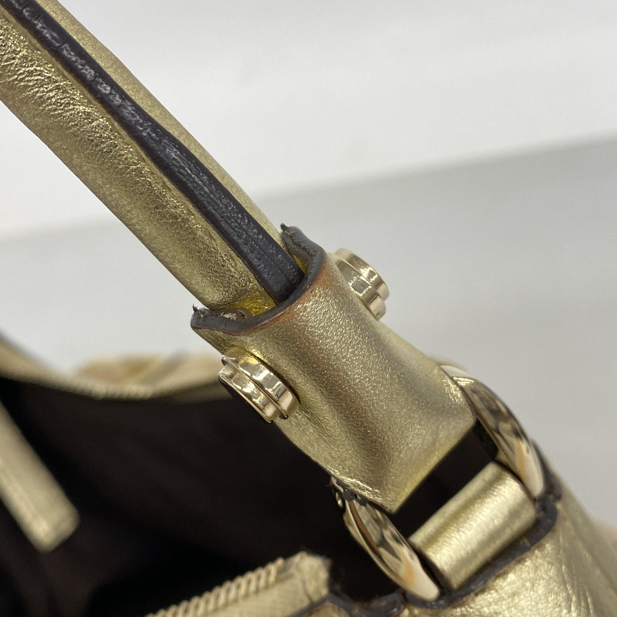 【6ic3328】グッチ ハンドバッグ GGキャンバス 190525 キャンバス ゴールド ベージュ シャンパンゴールド金具【中古】レディース