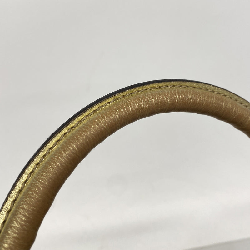 【6ic3328】グッチ ハンドバッグ GGキャンバス 190525 キャンバス ゴールド ベージュ シャンパンゴールド金具【中古】レディース