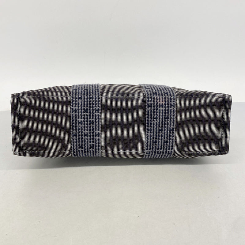 【6ic3332】エルメス トートバッグ エールラインPM ナイロン グレー シルバー金具【中古】レディース