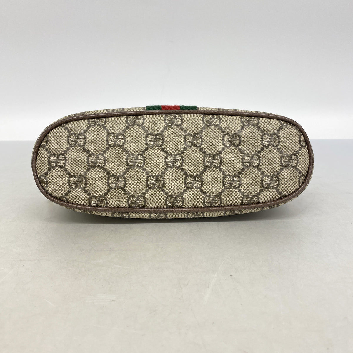 【6ic3337】グッチ ポーチ オフィディア 625551 PVC レザー ブラウン ゴールド金具【中古】レディース