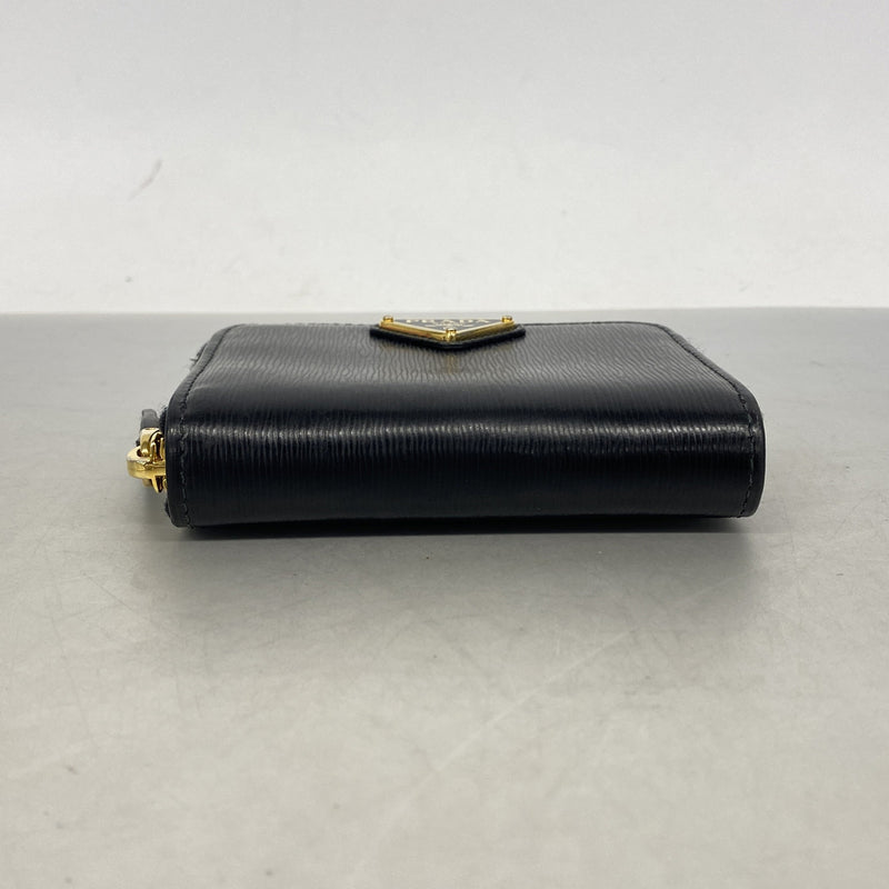 【6ic3344】プラダ コインケース レザー ブラック ゴールド金具【中古】メンズ レディース ユニセックス