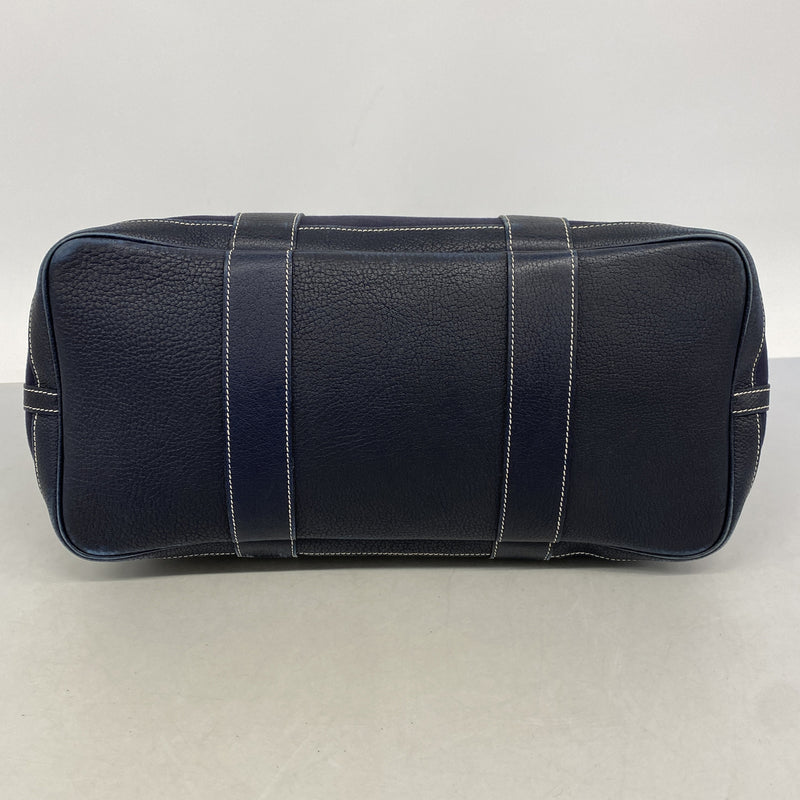 【6ic3346】エルメス トートバッグ ガーデンパーティPM トワルオフィシエ ネイビー シルバー金具 □I刻印【中古】レディース