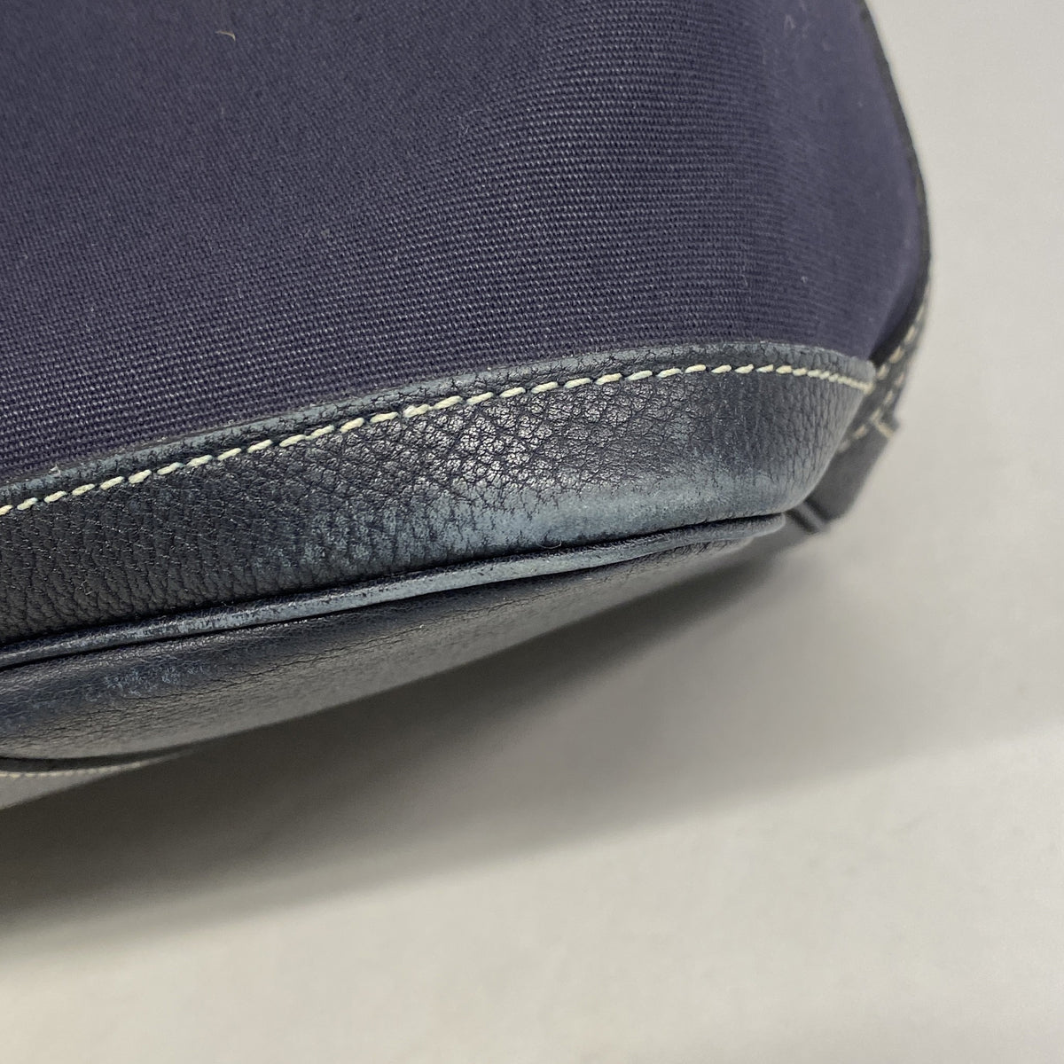 【6ic3346】エルメス トートバッグ ガーデンパーティPM トワルオフィシエ ネイビー シルバー金具 □I刻印【中古】レディース