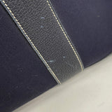 【6ic3346】エルメス トートバッグ ガーデンパーティPM トワルオフィシエ ネイビー シルバー金具 □I刻印【中古】レディース