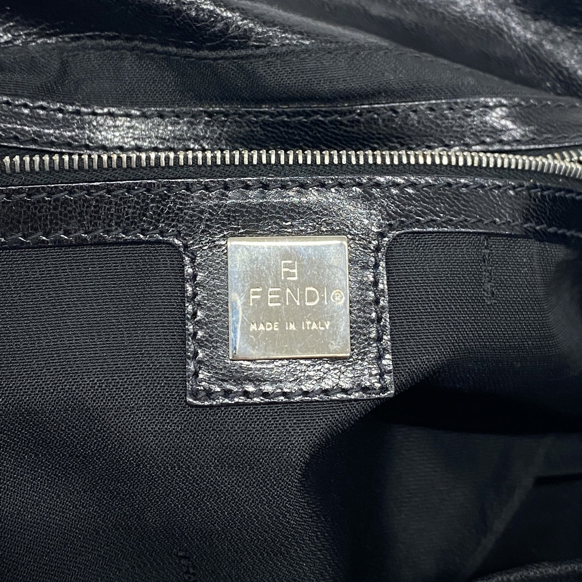 【6ic3347】フェンディ ハンドバッグ レオパード ハラコ ブラウン シルバー金具【中古】レディース