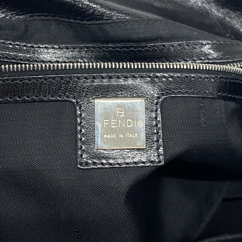 【6ic3347】フェンディ ハンドバッグ レオパード ハラコ ブラウン シルバー金具【中古】レディース