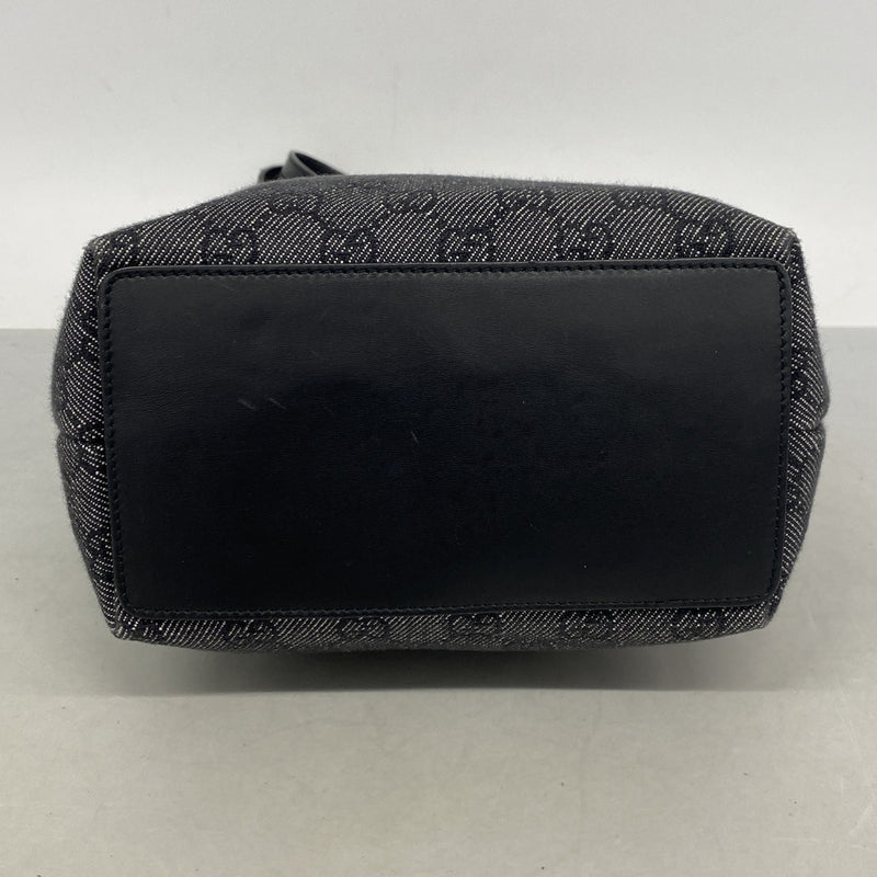 【6ic3350】グッチ トートバッグ 31244 デニム ブラック シルバー金具【中古】レディース