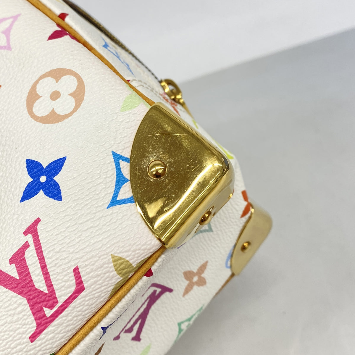 【6ic3358】ルイヴィトン ハンドバッグ モノグラム・マルチカラー トゥルーヴィル M92663 ブロン【中古】レディース