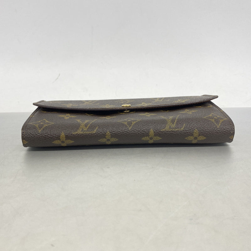 【6ic3360】ルイヴィトン 長財布 モノグラム ポシェットポルトモネクレディ M61726 ブラウン【中古】レディース