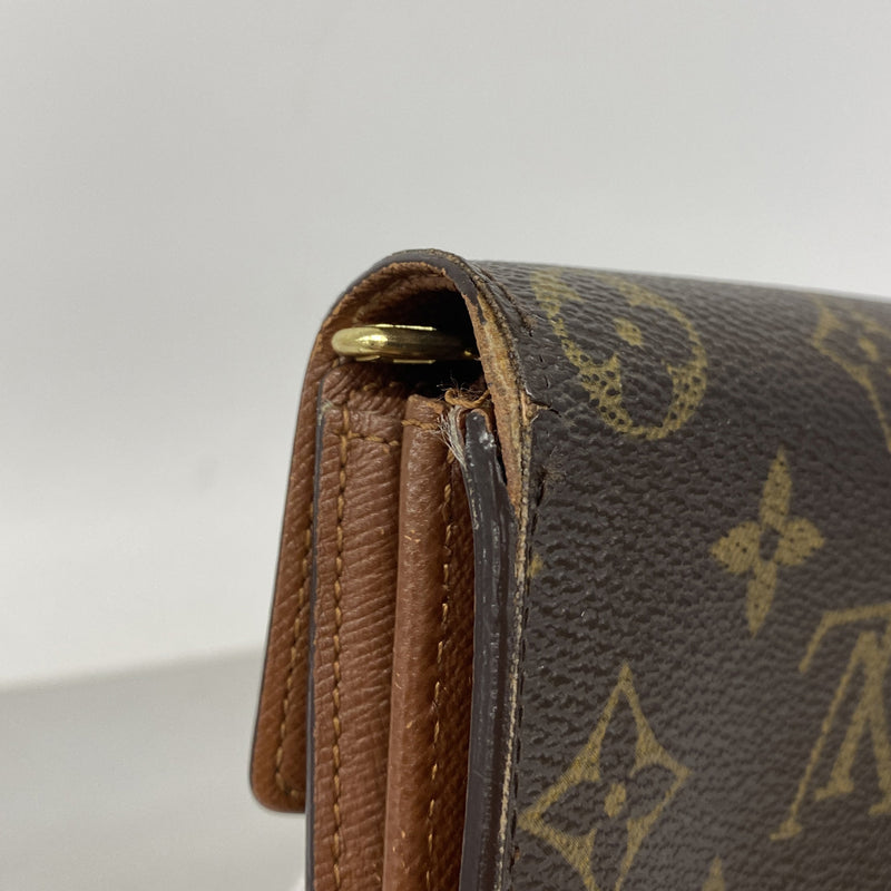【6ic3360】ルイヴィトン 長財布 モノグラム ポシェットポルトモネクレディ M61726 ブラウン【中古】レディース
