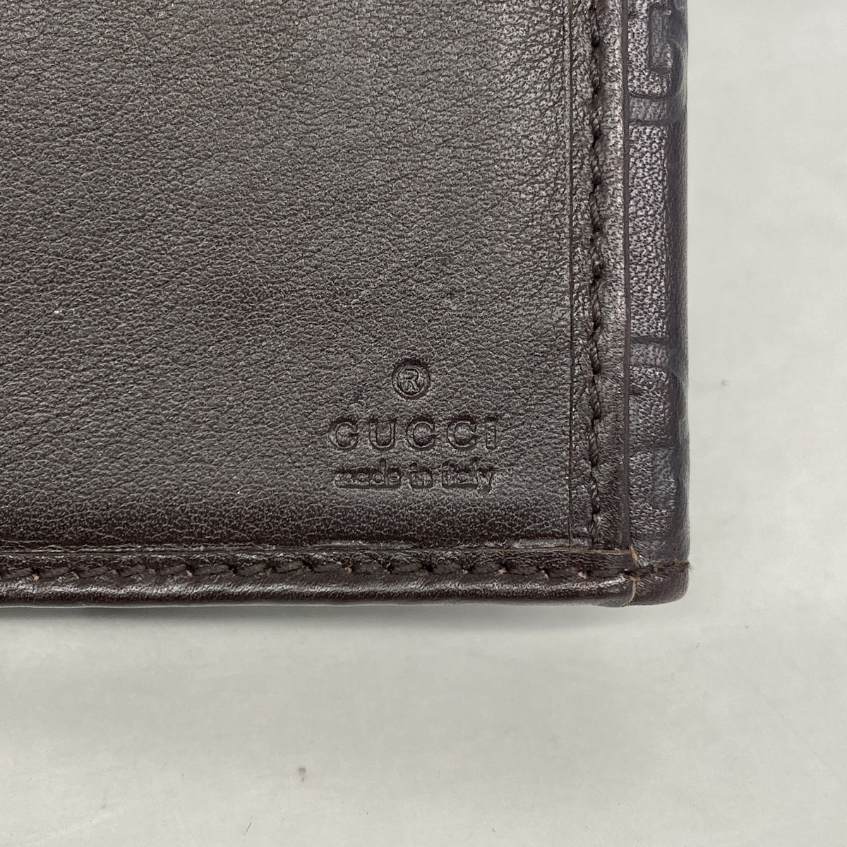 【6ic3365】グッチ 長財布 グッチシマ 1127157 レザー ダークブラウン ゴールド金具【中古】レディース