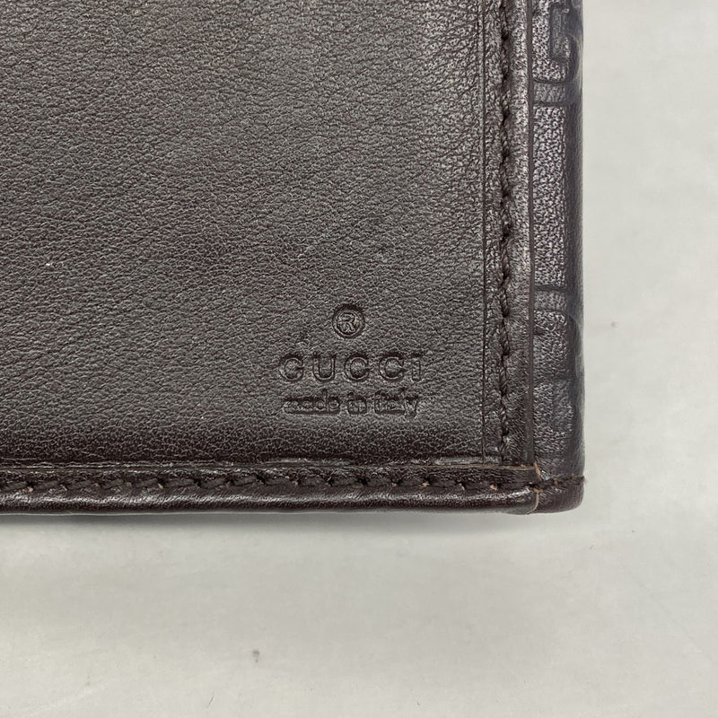 【6ic3365】グッチ 長財布 グッチシマ 1127157 レザー ダークブラウン ゴールド金具【中古】レディース