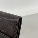 【6ic3365】グッチ 長財布 グッチシマ 1127157 レザー ダークブラウン ゴールド金具【中古】レディース