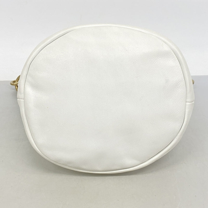 【6ic3369】シャネル ハンドバッグ レザー ホワイト シャンパンゴールド金具【中古】レディース
