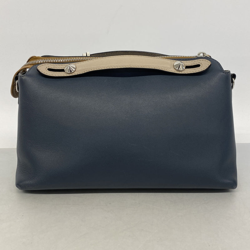 【6ic3371】フェンディ ハンドバッグ バイザウェイ レザー ネイビー ブラウン シルバー金具 2wayバッグ【中古】レディース