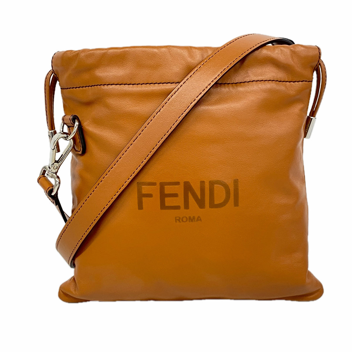 【6ic3372】フェンディ ショルダーバッグ レザー ブラウン シルバー金具【中古】レディース