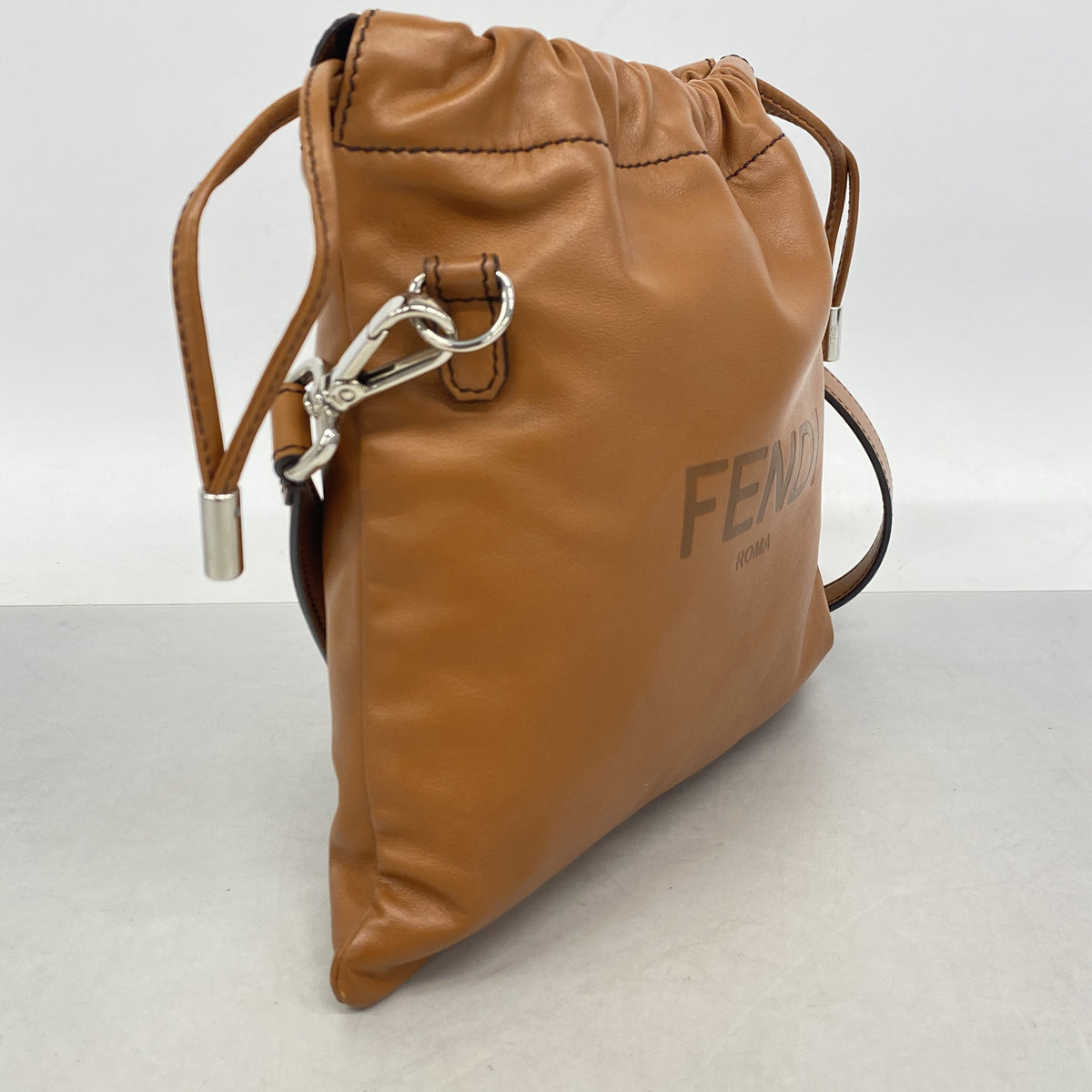 【6ic3372】フェンディ ショルダーバッグ レザー ブラウン シルバー金具【中古】レディース