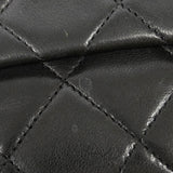 【6ic3374】シャネル ショルダーバッグ マトラッセ Wチェーン ラムスキン ブラック ゴールド金具【中古】レディース