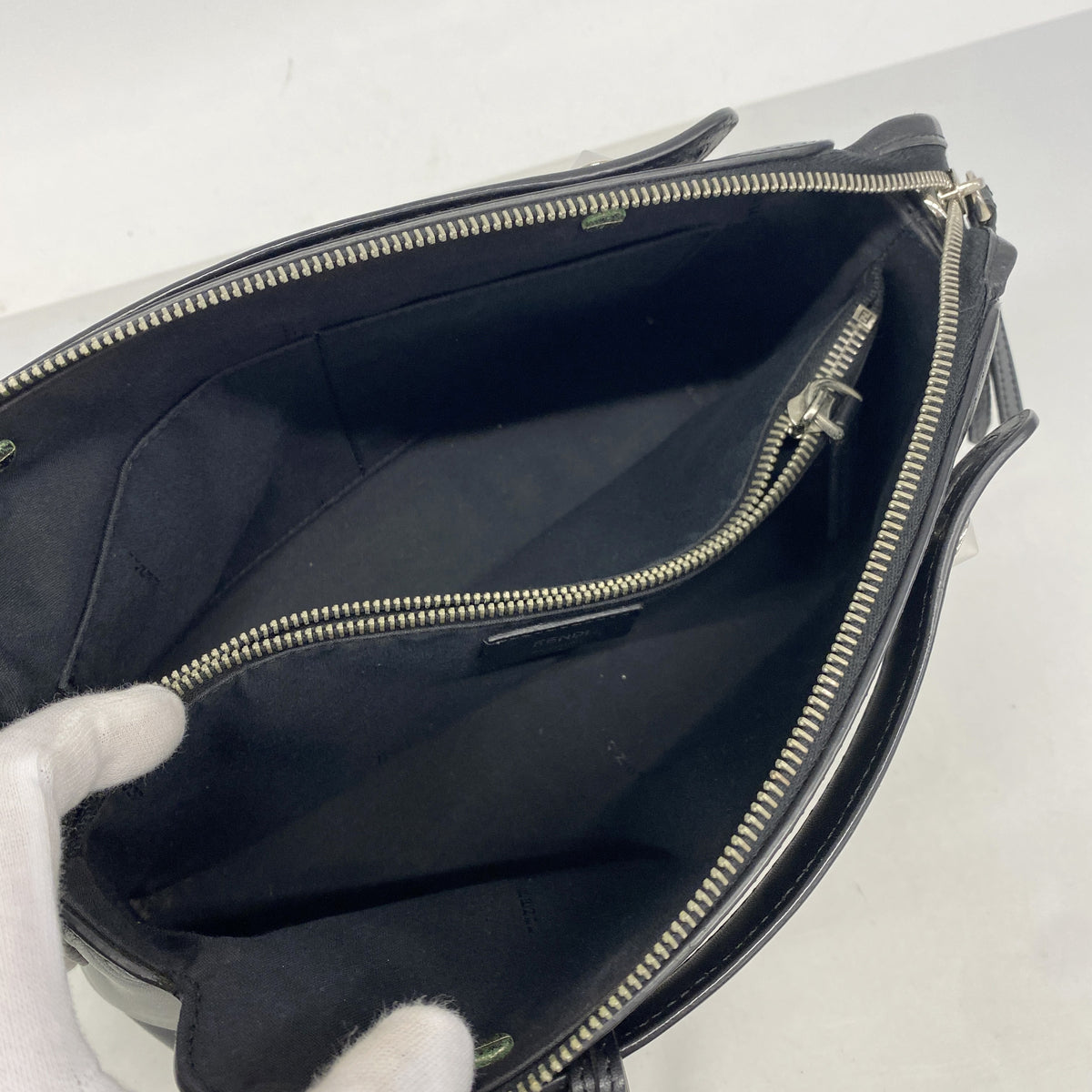 【6ic3400】フェンディ ハンドバッグ バイザウェイ レザー ブラック シルバー金具 2wayバッグ【中古】レディース