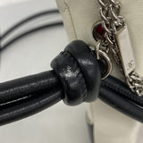 【6ic3401】シャネル ショルダーバッグ カンボン ラムスキン ホワイト ブラック シルバー金具【中古】レディース