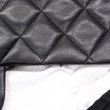 【6ic3421】シャネル ショルダーバッグ デカマトラッセ Wチェーン ラムスキン ブラック ゴールド金具【中古】レディース