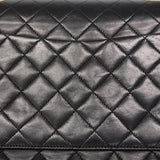 【6ic3422】シャネル ショルダーバッグ マトラッセ Wフラップ Wチェーン ブラック ゴールド金具【中古】レディース