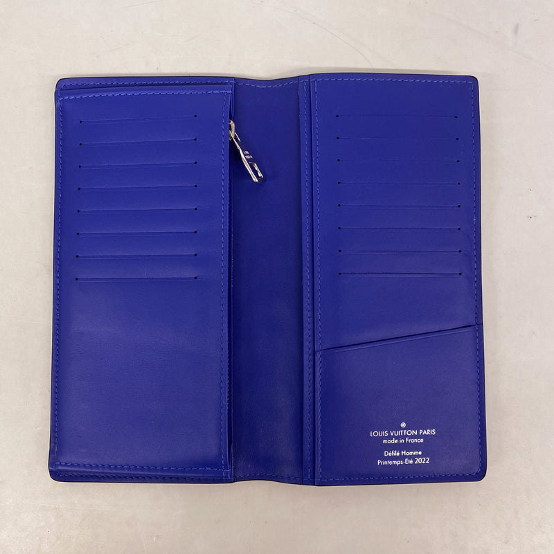 【6ic3424】ルイヴィトン 長財布 トリヨン イリュージョン ポルトフォイユ ブラザ M81255 ブルーヴェール【中古】メンズ