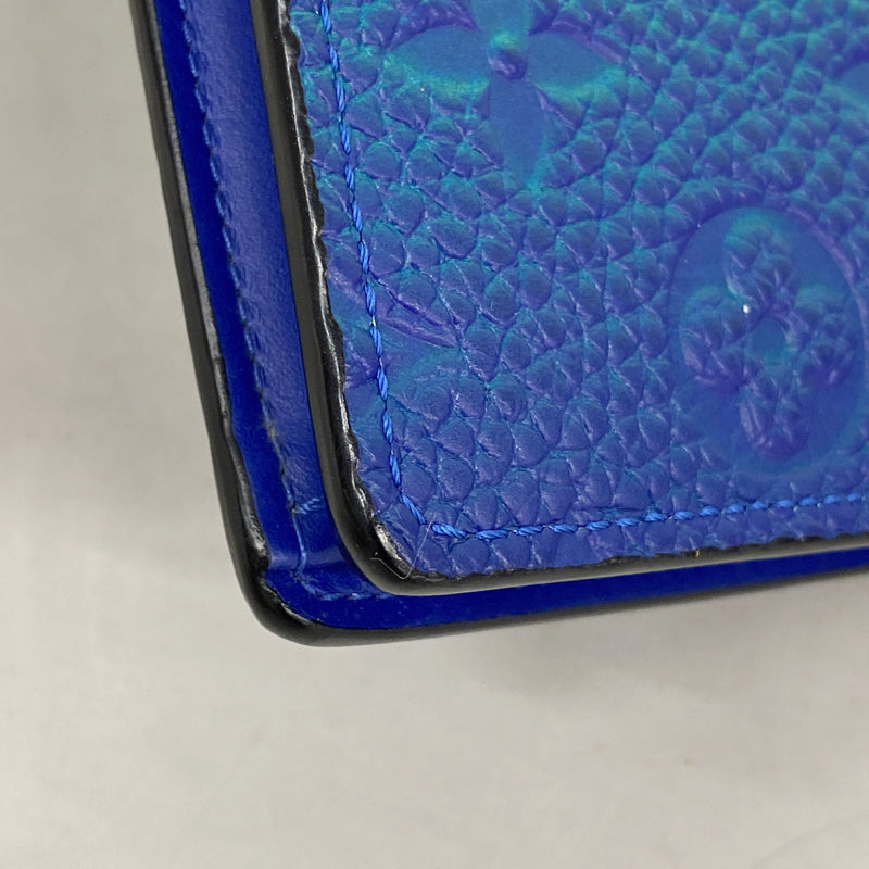 【6ic3424】ルイヴィトン 長財布 トリヨン イリュージョン ポルトフォイユ ブラザ M81255 ブルーヴェール【中古】メンズ