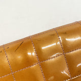 【6ic3534】シャネル ショルダーバッグ チョコバー チェーンショルダー パテントレザー オレンジ シルバー金具【中古】レディース
