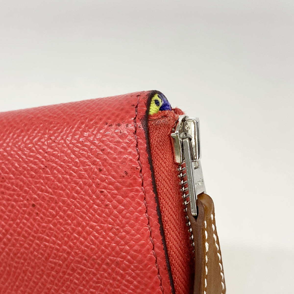【6ic3535】エルメス コインケース アザップシルクインコンパクト ヴォーエプソン ブーゲンビリア シルバー金具 □P刻印【中古】メンズ レディース ユニセックス