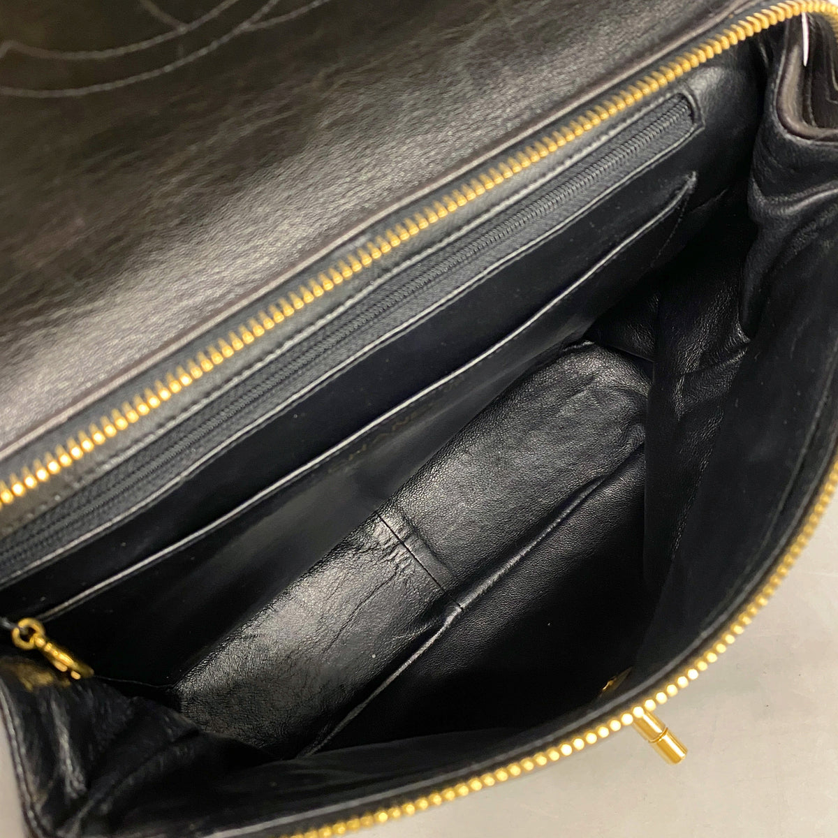 【6ic3536】シャネル リュック・デイパック マトラッセ ラムスキン ブラック ゴールド金具【中古】レディース